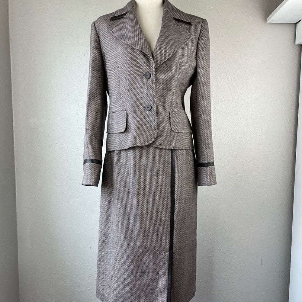 Harve Benard Three Piece Matching Wool Blazer, Skirt, and Pants EUC